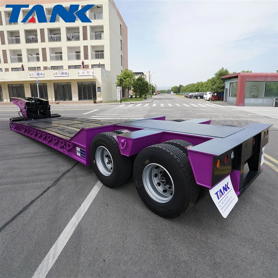 2-axis detachable hydraulic gooseneck lowbed semi-trailer (11)
